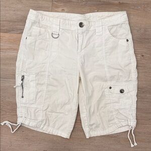 Style & Co. Cream Cargo Bermuda Shorts with Utility Details